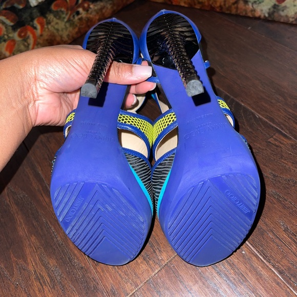 LYTHE BLACK EMBOSSED LEATHER, ACID YELLOW HONEYCOMB - Picture 3 of 6